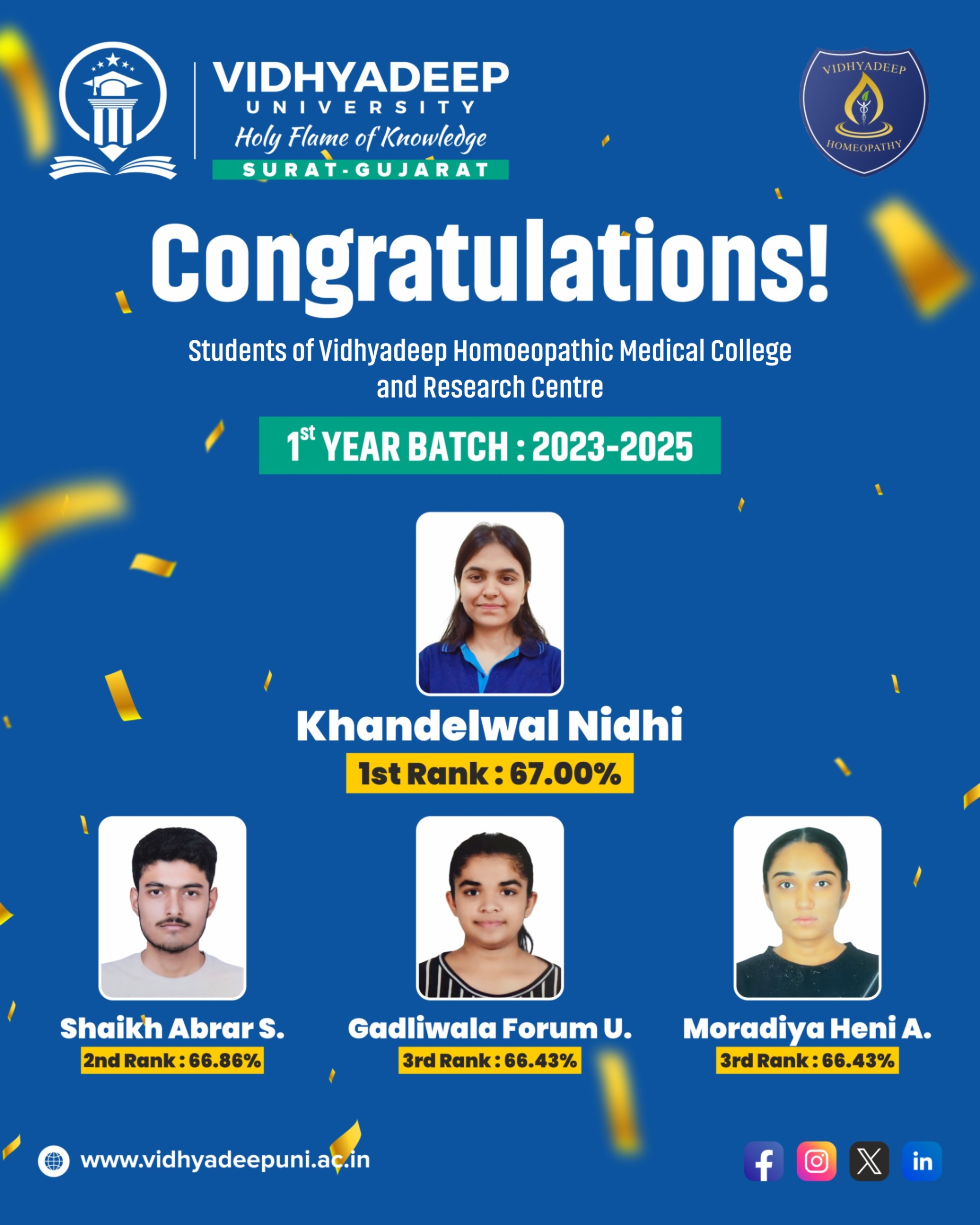 2nd Year Rankers 2023–25